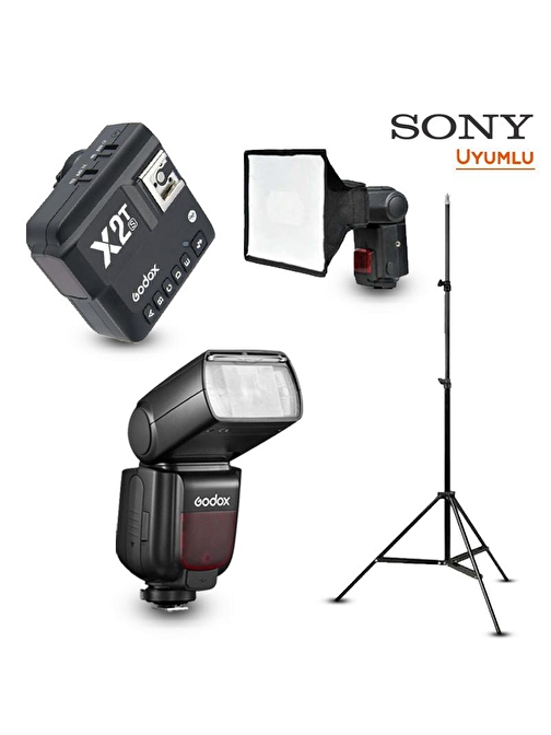 Godox TT685II-S Sony Flaş Full Set (Tepe Flaş + Tetikleyici + Ayak + Softbox)