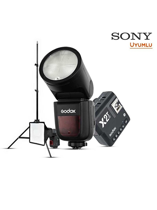 Godox V1 Sony Flaş Full Set (Flaş, Tetikleyici, Softbox, Tripod)