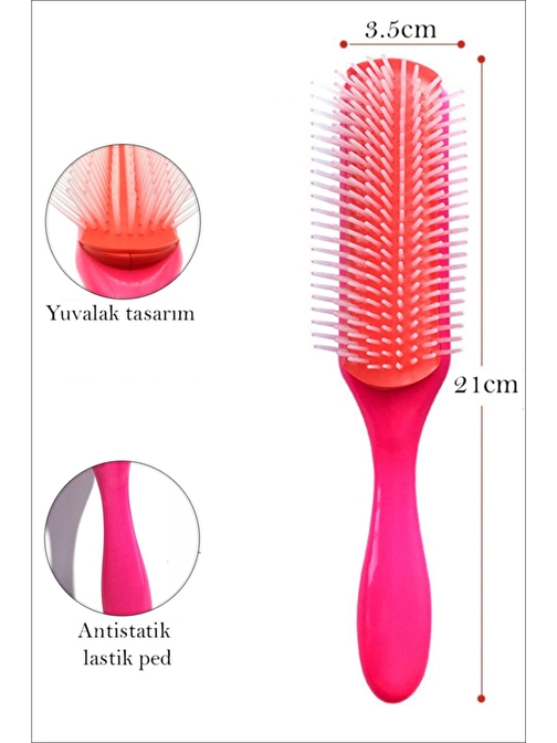 Styling Brush 9 Sıra Şekillendirme Fırçası Curly Girl Kıvırcık Kız Metodu Fırçası