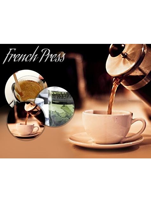 French Press Süzgeçli Çay ve Kahve Kupası (350 ml)