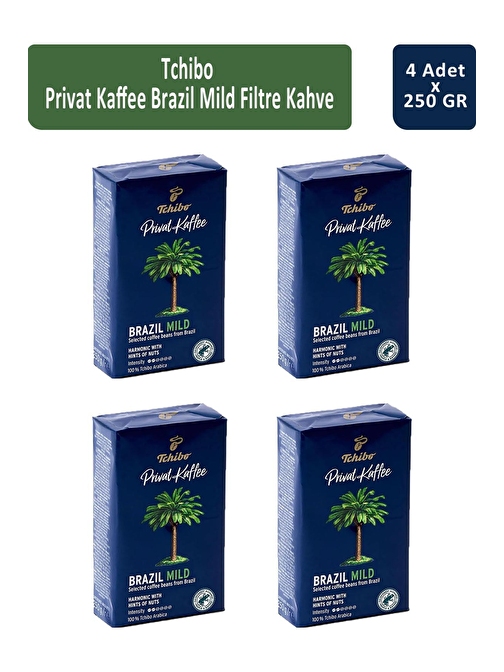 Tchibo Privat Brazil Mild Filtre Kahve 250 gr x 4 Adet