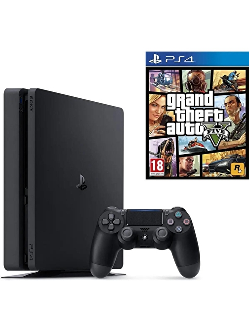 Sony Ps4 Slim 500 GB Oyun Konsolu(Türkçe Menü) + Gta 5