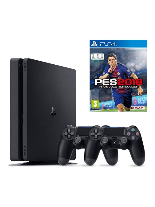 Sony Ps4 Slim 500Gb Oyun Konsolu + 2. Kol +  Pes 2018-Türkçe Menü