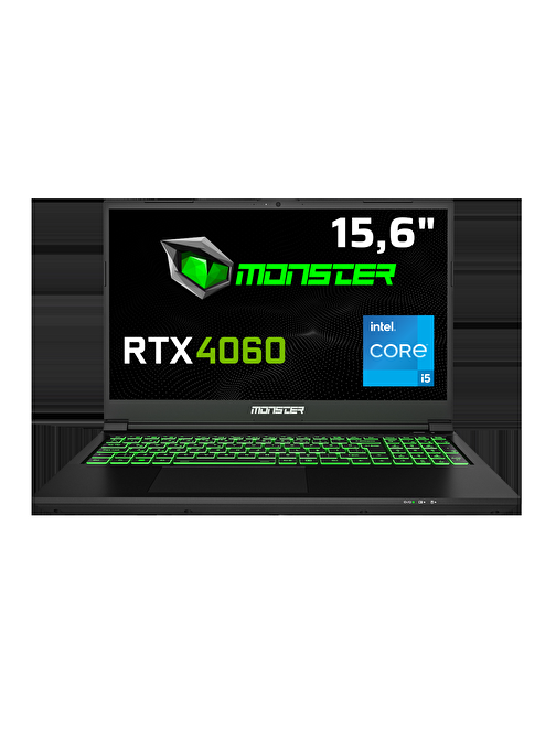 Monster Tulpar T5 V23.3.2 NVIDIA GeForce RTX4060 Intel Core i5-12450H 32 GB RAM 1 TB SSD 15.6 inç Full HD FreeDos Oyuncu Dizüstü Bilgisayarı