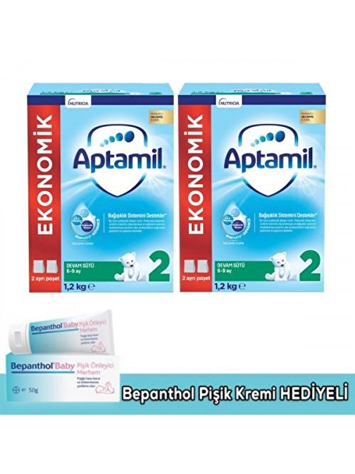 Aptamil 2 Devam Sütü 1200 gr x 2 Adet (Bepanthol Pişik Hediyeli)