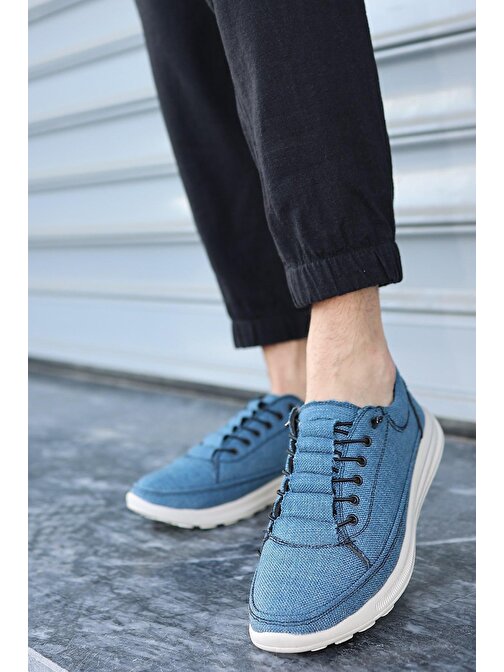Nevada Erkek Mavi Garantili Rahat Esnek Hafif Taban Günlük Keten Sneaker Ayakkabı NEVADA-5294
