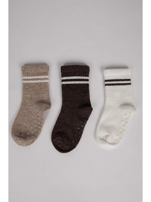 Erkek Bebek Dikişsiz 3lü Pamuklu Uzun Çorap C4271A5NS