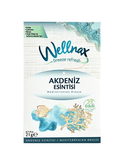 Wellnax breeze refresh Dolap Ve Çekmece Kokusu Akdeniz Esintisi Kesesi