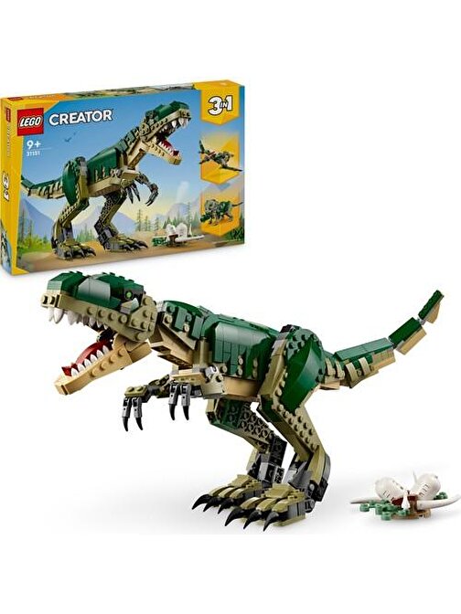LEGO® Creator 3#ü 1 Arada T. rex 31151 # 9 Yaş ve Üzeri İçin Triceratops veya Pterodactyl İçeren Yaratıcı Dinozor Modeli Yapım Seti (626 Parça)