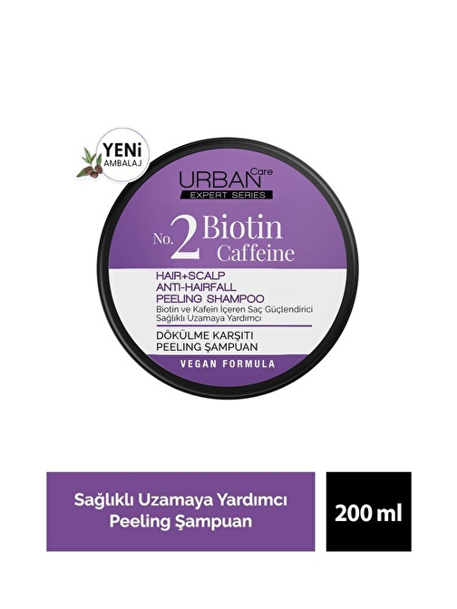 URBAN Care Expert Biotin ve Kafein Dökülme Karşıtı Arındırıcı Peeling Şampuan-Vegan-200 ML