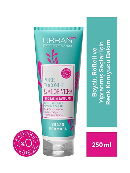 Urban Care Pure Coconut&Aloe Vera Boyalı Saçlara Özel Renk Koruyucu Şampuan-250ML-Vegan