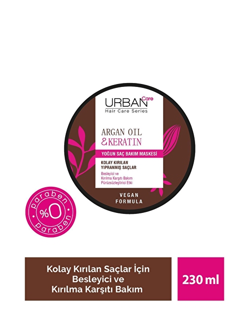 Argan Oil & Keratin Kolay Kırılan Saçlara Özel Yoğun Saç Bakım Maskesi 230 ml-vegan