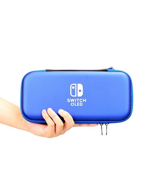Cosmostech Nintendo Switch Oyun Konsolu Uyumlu Taşıma Çantası Kılıf Mavi