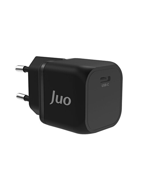 Juo 20W GaN USB-C Şarj Aleti iPhone & iPad & Android Uyumlu PD QC4.0 Type-C Hızlı Şarj Cihazı Siyah