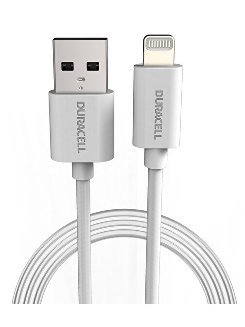 Duracell Apple 1m Şarj Data Kablosu Beyaz USB5012W