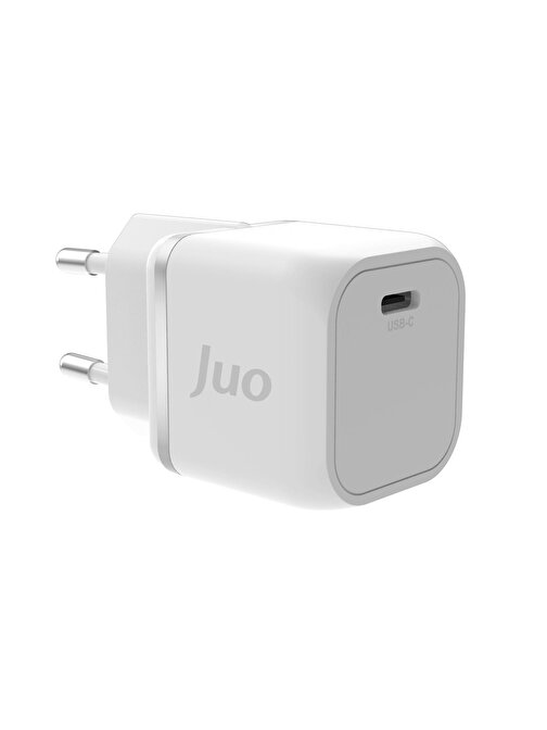Juo 20W GaN USB-C Şarj Aleti iPhone & iPad & Android Uyumlu PD QC4.0 Type-C Hızlı Şarj Cihazı Beyaz