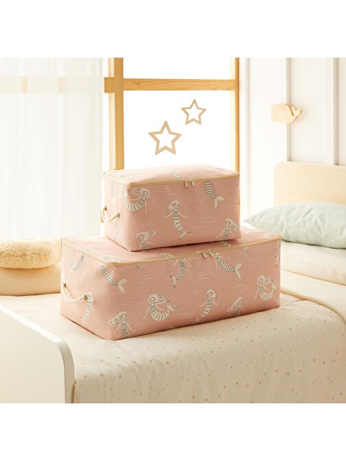 Ocean Home Textile 2'li Çocuk Odası Deniz Kızı Hurç Set 1 Adet 30 x 22 x 18 / 1 Adet 52 x 28 x 21 cm