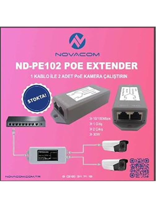 Nova ND-PE102 10-100 Mbps 1 İnput 2 Output 30W