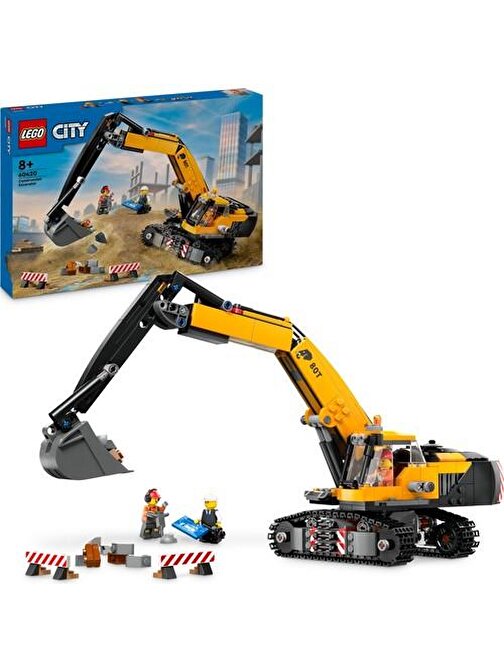 LEGO® City Sarı İnşaat Ekskavatörü 60420 - 8 Yaş ve Üzeri Araçları Seven Çocuklar için Yaratıcı Oyuncak Yapım Seti (633 Parça)