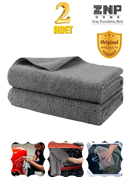 Microfiber Araç Kurulama Bezi Ekstra Su Emici Oto Tank Bezi 2 Adet 50x60 Cm