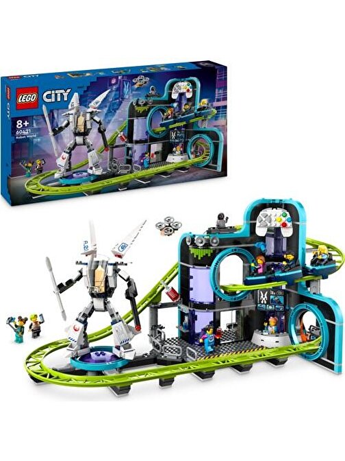 LEGO® City Robot Dünyası Hız Treni Parkı 60421 - 8 Yaş ve Üzeri Çocuklar için Yaratıcı Oyuncak Yapım Seti (986 Parça)