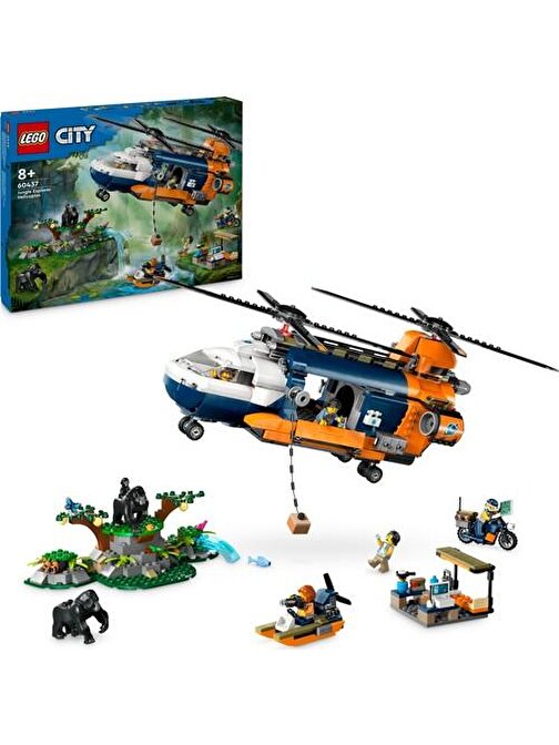 LEGO® City Orman Kaşifinin Helikopteri Kamp Yerinde 60437 - 8 Yaş ve Üzeri Çocuklar için Yaratıcı Oyuncak Yapım Seti (881 Parça)