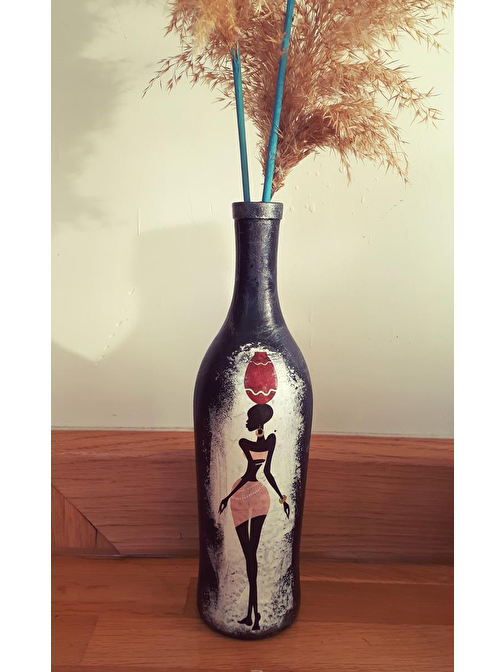 Himarry el yapımı Afrikalı kadın figürlüdekoratif vazo