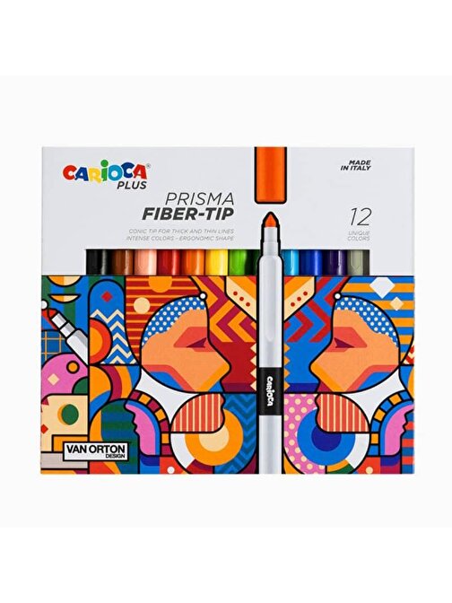 Carioca Plus Prisma Fiber Uçlu Keçeli Boya Kalemi 12'li