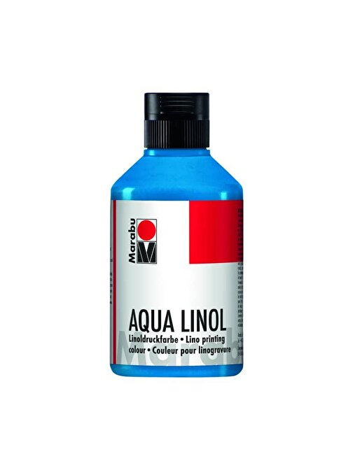 Marabu Aqua Linol Baskı Boyası Medium Blue 250 ml