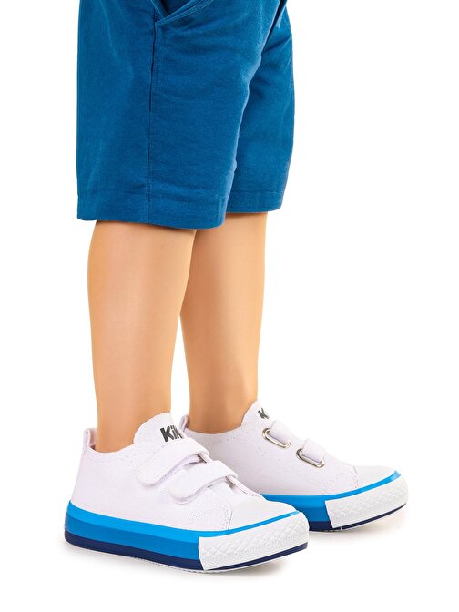 Kiko Kids Linen Cırtlı Erkek Bebek Keten Spor Ayakkabı
