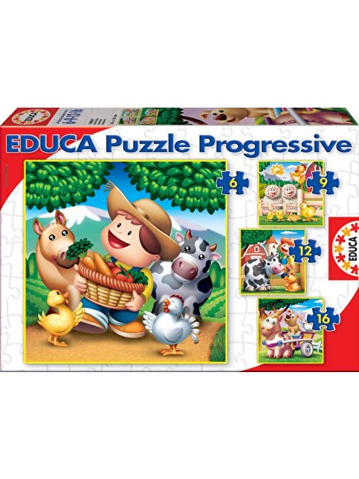 Educa Karton Puzzle 6-9-12-16 Hayvanlar