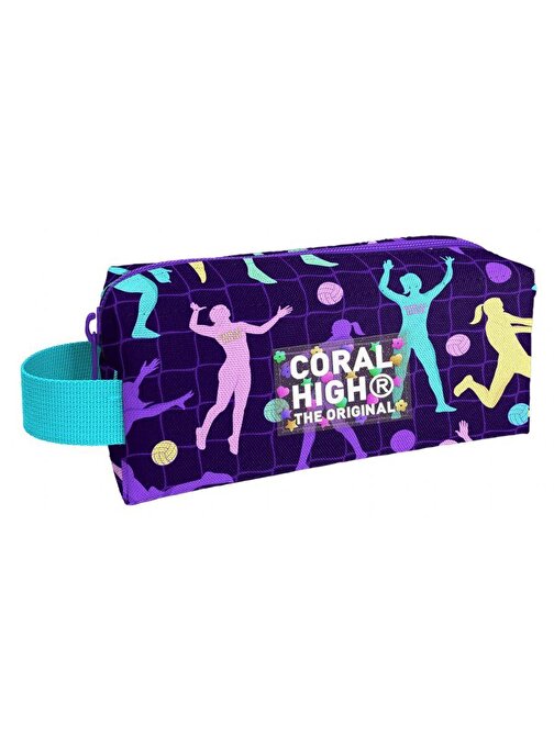 Coral High Mor Voleybol Tek Bölmeli Kalemlik - Kız Çocuk Kalem Çantası