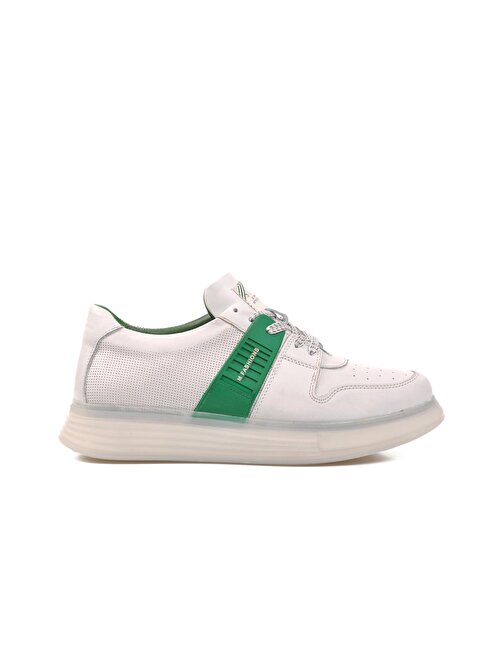 Marcomen 152-17266 Beyaz-Yeşil Hakiki Deri Erkek Casual Ayakkabı