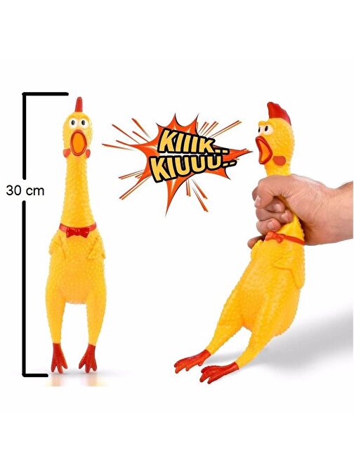 Komik Bağıran Tavuk, Horoz, Shrilling Chicken Oyuncak - Büyük Boy (30 cm)