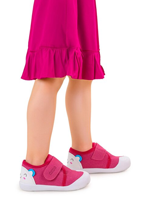 Kiko Kids Catly Cırtlı Kız Bebek İlk Adım Panduf Ayakkabı