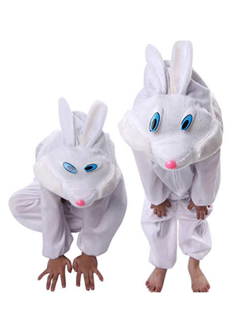 Çocuk Tavşan Kostümü Beyaz Renk 2-3 Yaş 80 cm