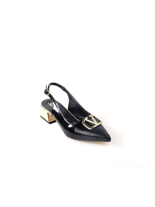 Papuçcity Sprs 02828 4 Cm Topuklu Kadın Arkası Açık Stiletto Ayakkabı
