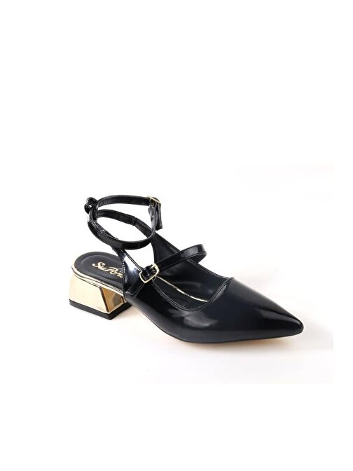 Papuçcity Sprs 02827 4 Cm Topuklu Kadın Arkası Açık Stiletto Ayakkabı