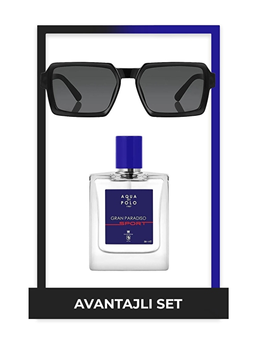 Aqua di Polo 1987 Gran Paradiso Sport EDP 50 ml Erkek Parfüm & Siyah Gözlük Seti