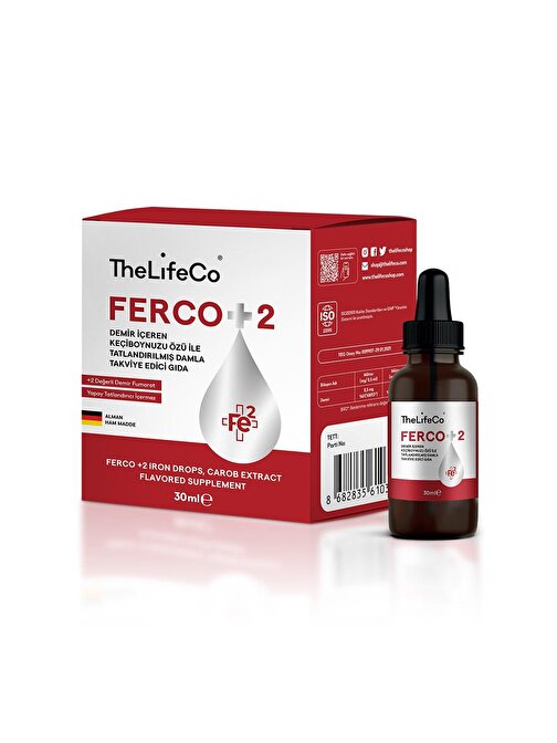 TheLifeCo Ferco +2 Değerlikli Demir Damlası 30 ml