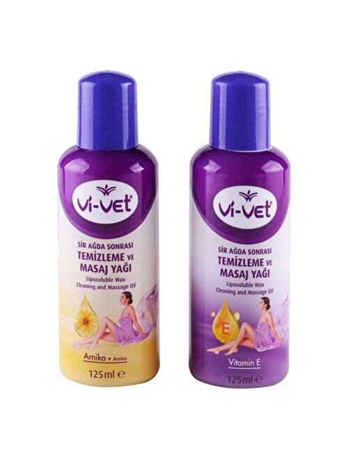 Vi-Vet Ağda Sonrası Temizleme Ve Masaj Yağı Arnika 125 ml+E Vitamini 2'li Set