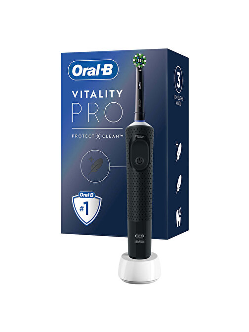 Oral-B Vitality Pro Protect X Clean Şarjlı Yetişkin Diş Fırçası Siyah