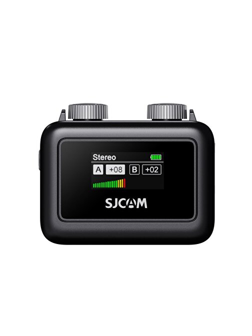 SJCAM M1 Profesyonel Kablosuz Yaka Mikrofonu (1TX  + 1 RX) 100dB Tek Vericili Gürültü Engelleyici (SNR) LCD Ekran