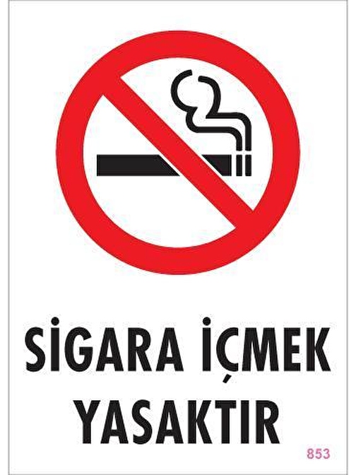 Avmdepo  Sigara İçmek Yasaktır Uyarı Levhası 25x35 KOD:853