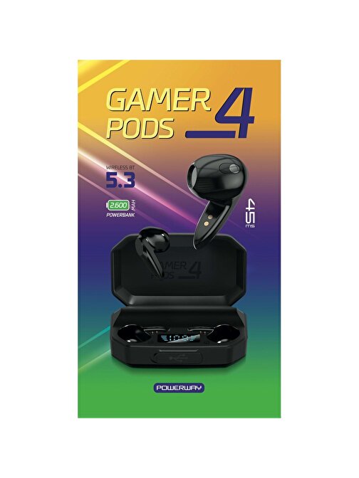 Powerway Gamer Pods 4 Dokunmatik Bluetoot Kulaklık 2600 Mah Powerbank