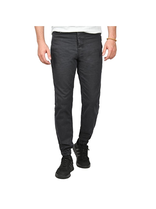 DeepSEA Erkek Füme Skinny Fit Likralı Paçası Lastikli Jogger Pantolon 2406451