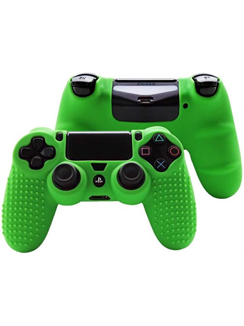 Cosmostech PS4 Controller Joystick Oyun Kolu Gamepad Uyumlu - Silikon Koruyucu Cover Yeşil