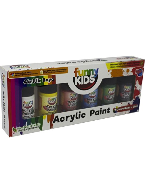  Funny Kids Akrilik Boya Seti 6 Renk 20 ml