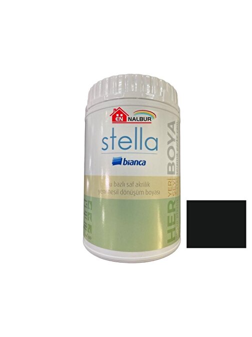 Bianca Stella 0800 Siyah Su Bazlı Saf Akrilik Boya 1 Litre