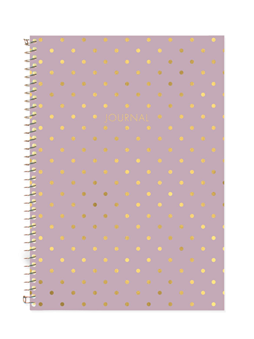 Puantiyeli Defter Çizgili Lila 17x24 cm